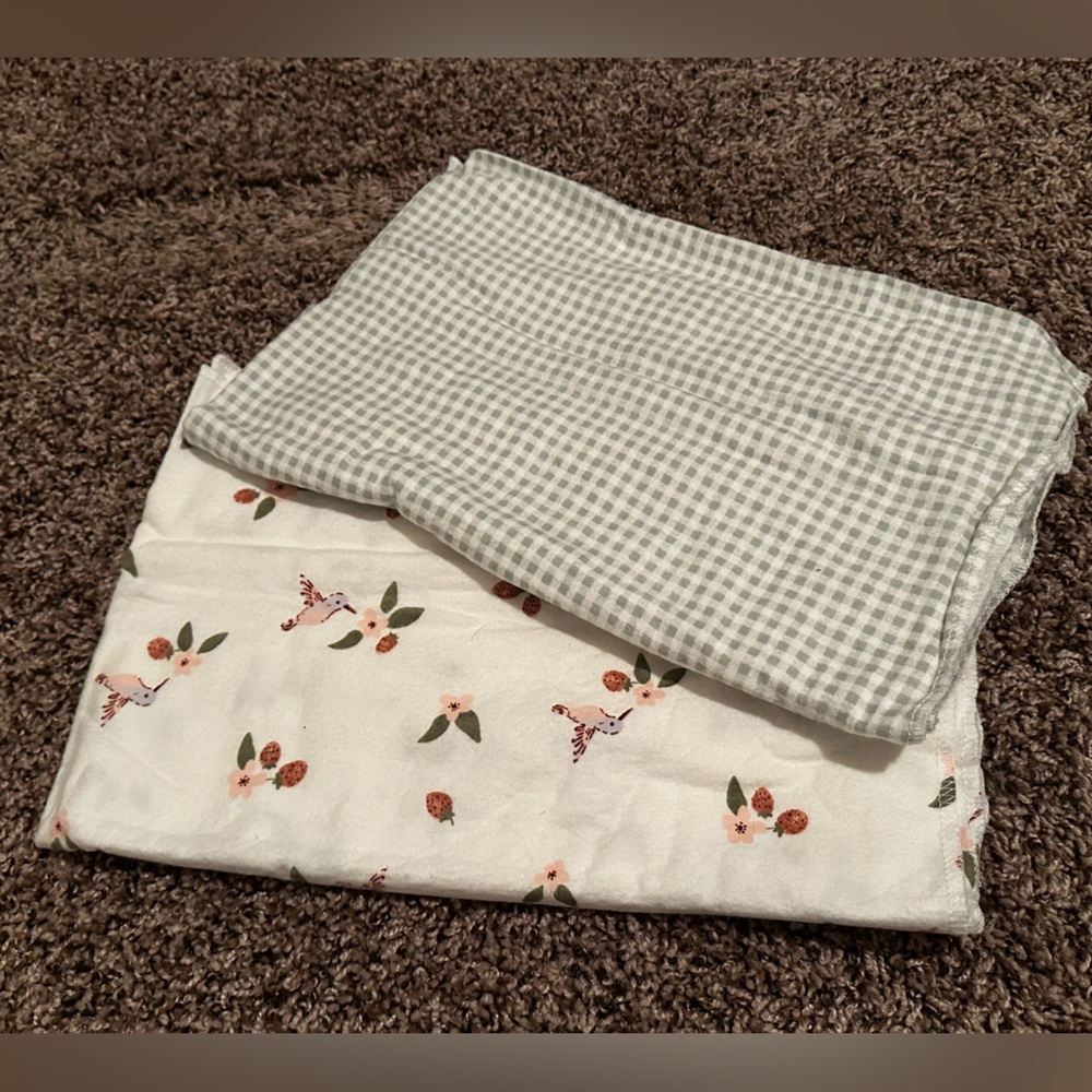 Heavy Cotton Swaddling Blankets - Set of 2